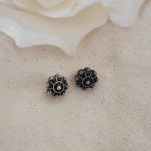 Vintage Handmade Spanish Charro Button Stud Earrings
